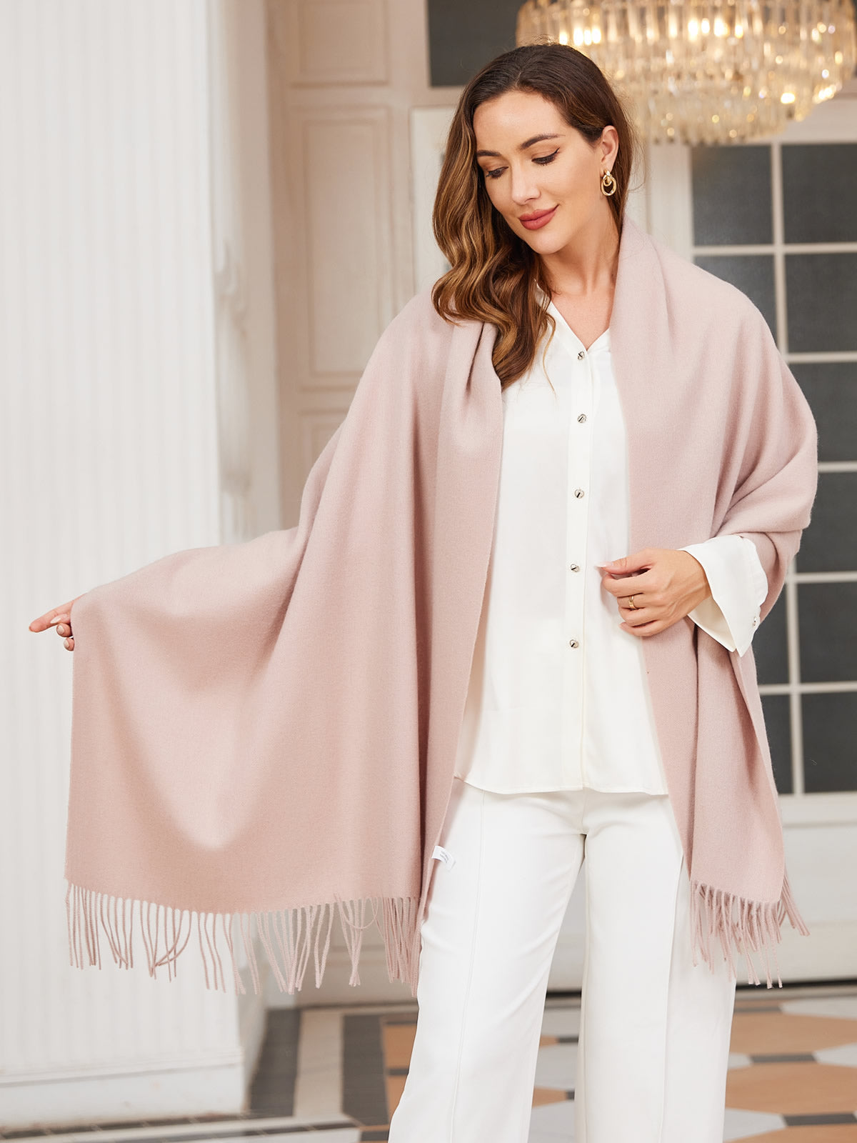 [Beige Chiaro] SilkSilky-IT Lana Scarf 001