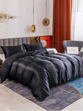 SilkSilky IT 19Momme Seta pura Bedding Set Nero 001