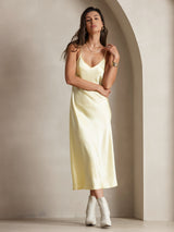 [Giallo Chiaro] SilkSilky-IT Sleeveless V Neck Camicia da notte 003