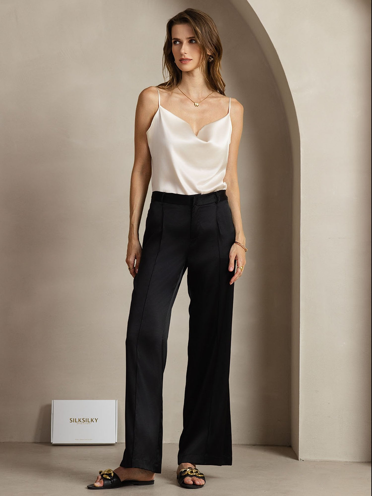 [Nero] SilkSilky-IT 19Momme Seta Womens Pants 003