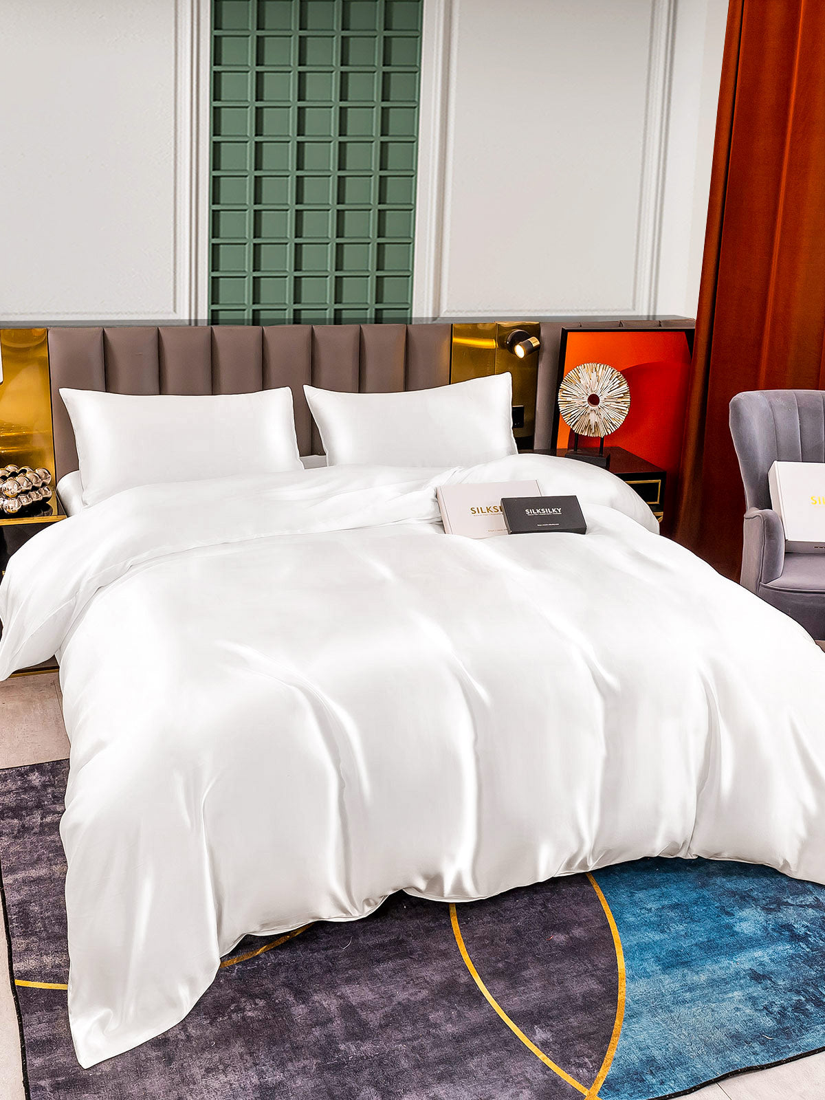 [Bianco] SilkSilky-IT 25Momme Seta pura Bedding Set 005