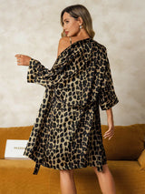 [Leopardo] SilkSilky-IT Seta pura Nightgown&Robe Set 002,