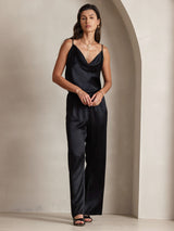 [Nero] SilkSilky-IT Spaghetti Strap Cowl Neck Cami 008