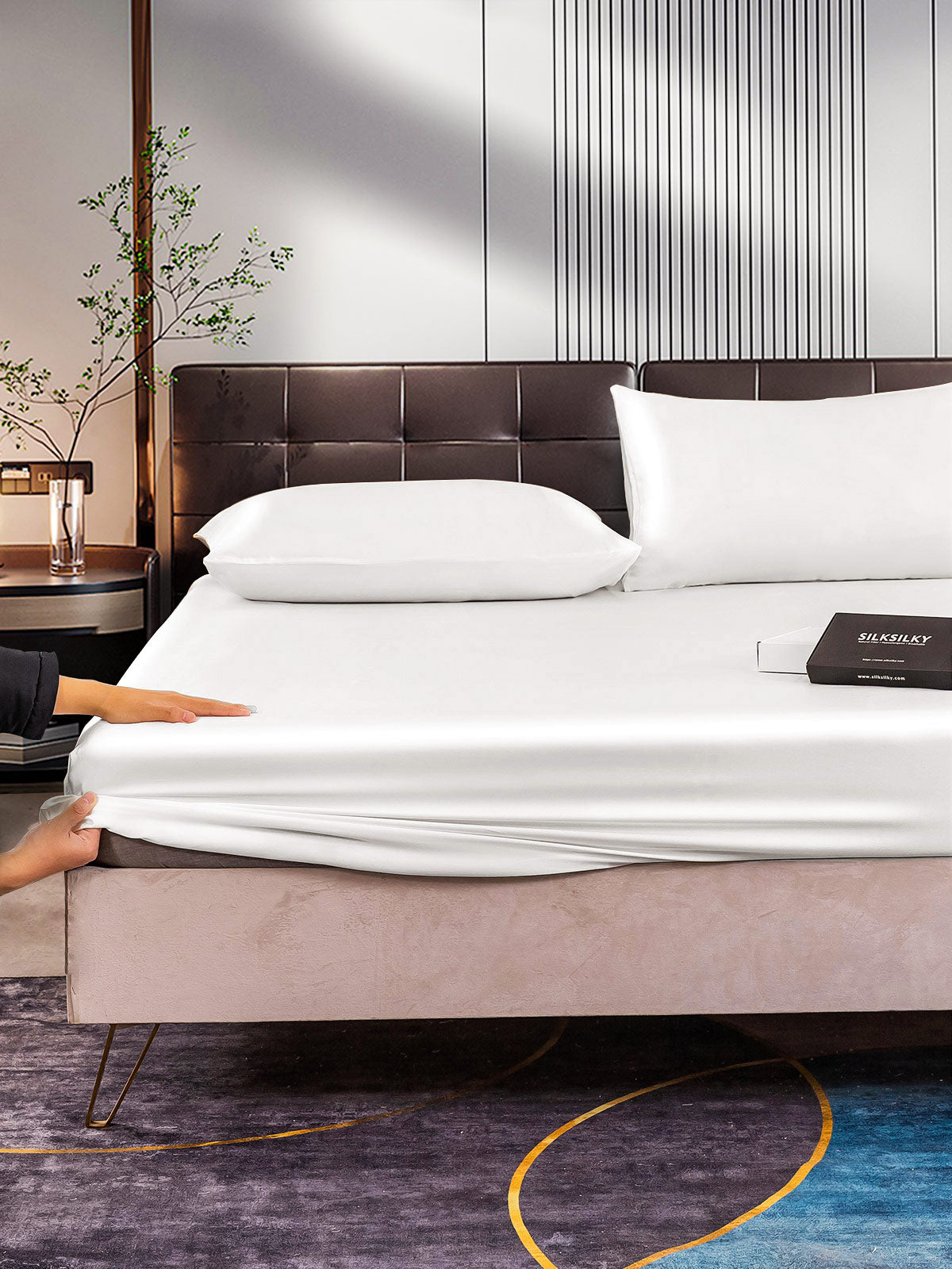[Bianco] SilkSilky-IT 22Momme Seta pura Bedding Set 006