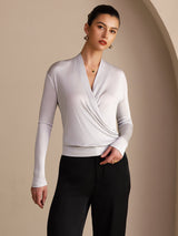 [Grigio] SilkSilky-IT Long Sleeve Bluse 003