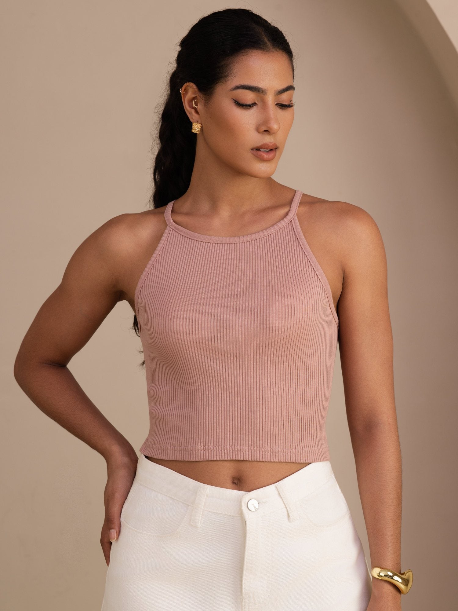 [Rosa] SilkSilky-IT Sleeveless Crew Neck Cami 001