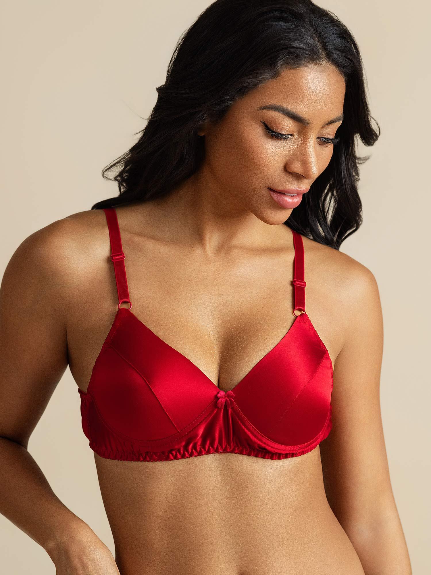 [Rosso] SilkSilky-IT Seta pura Bra 007,
