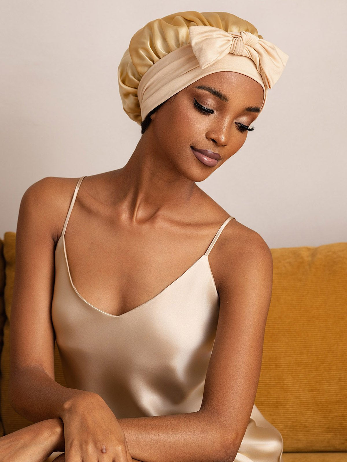 SilkSilky-IT Seta pura Sleep Cap Champagne 005