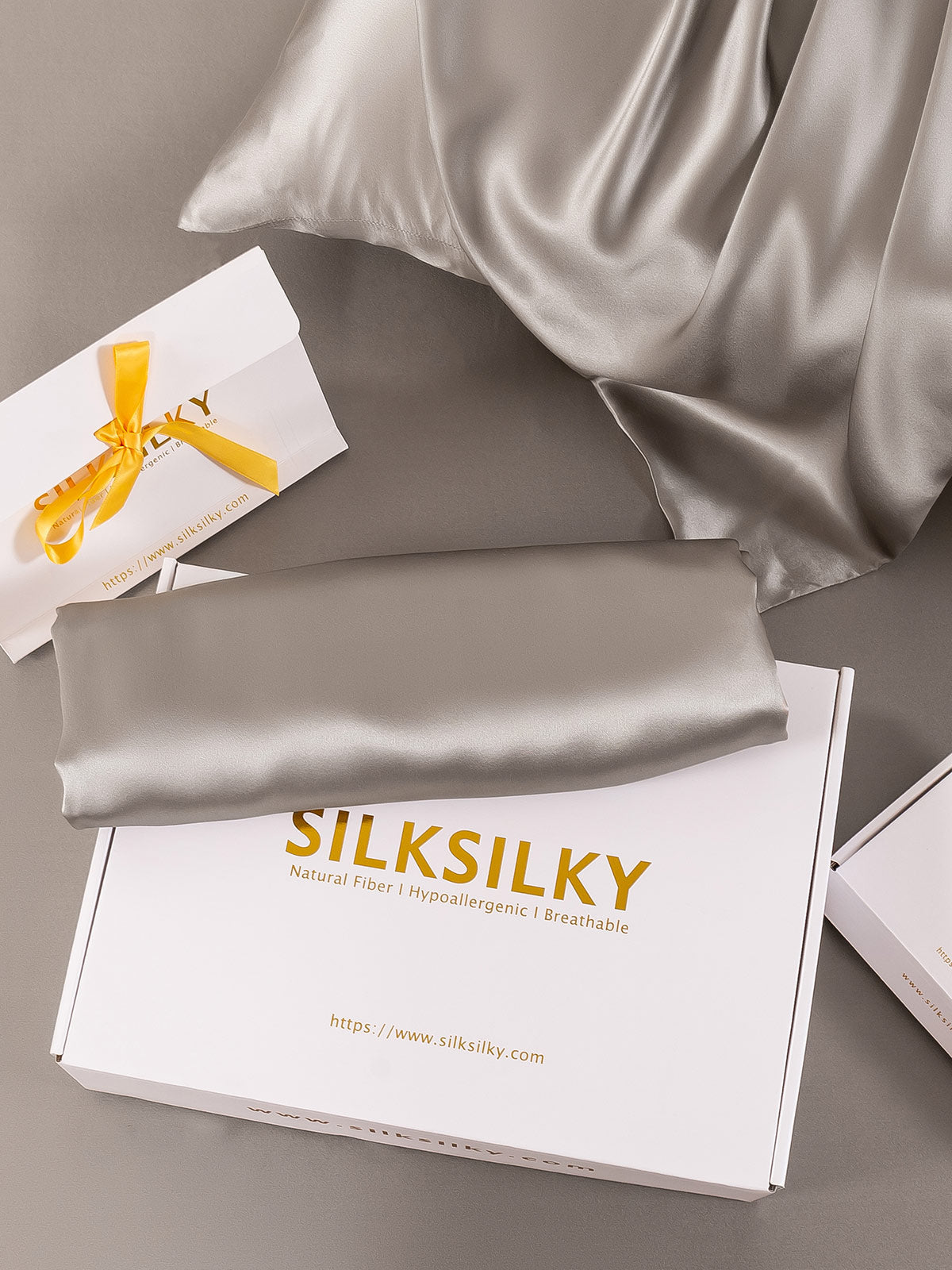 [Grigio] SilkSilky-IT 22Momme Seta pura Pillowcase 005