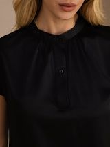 [Nero] SilkSilky-IT Short Sleeve Blouse 004