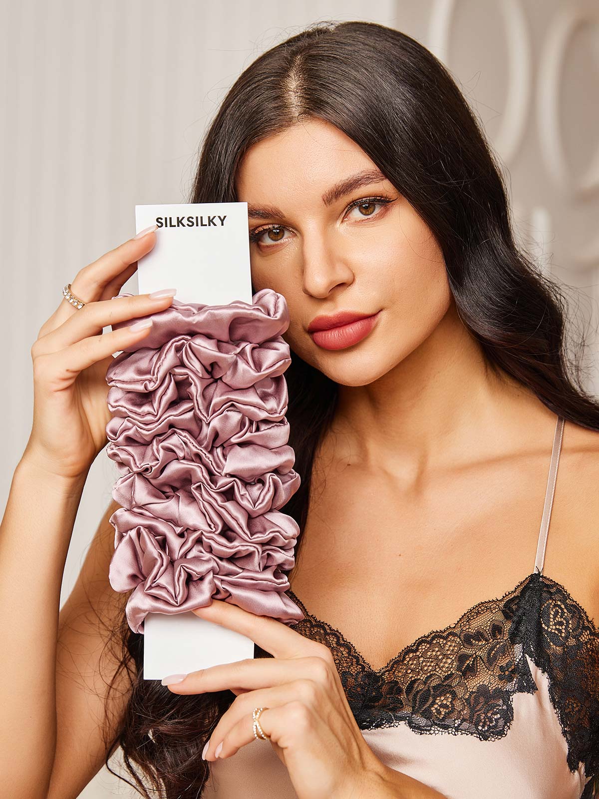 [Malva Pallido] SilkSilky-IT 19Momme Seta pura Scrunchie 001