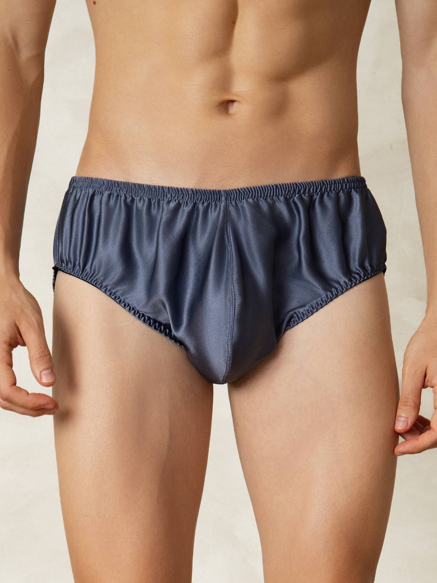 [BluGrigiastro] SilkSilky-IT Seta pura Mens Underwear 001