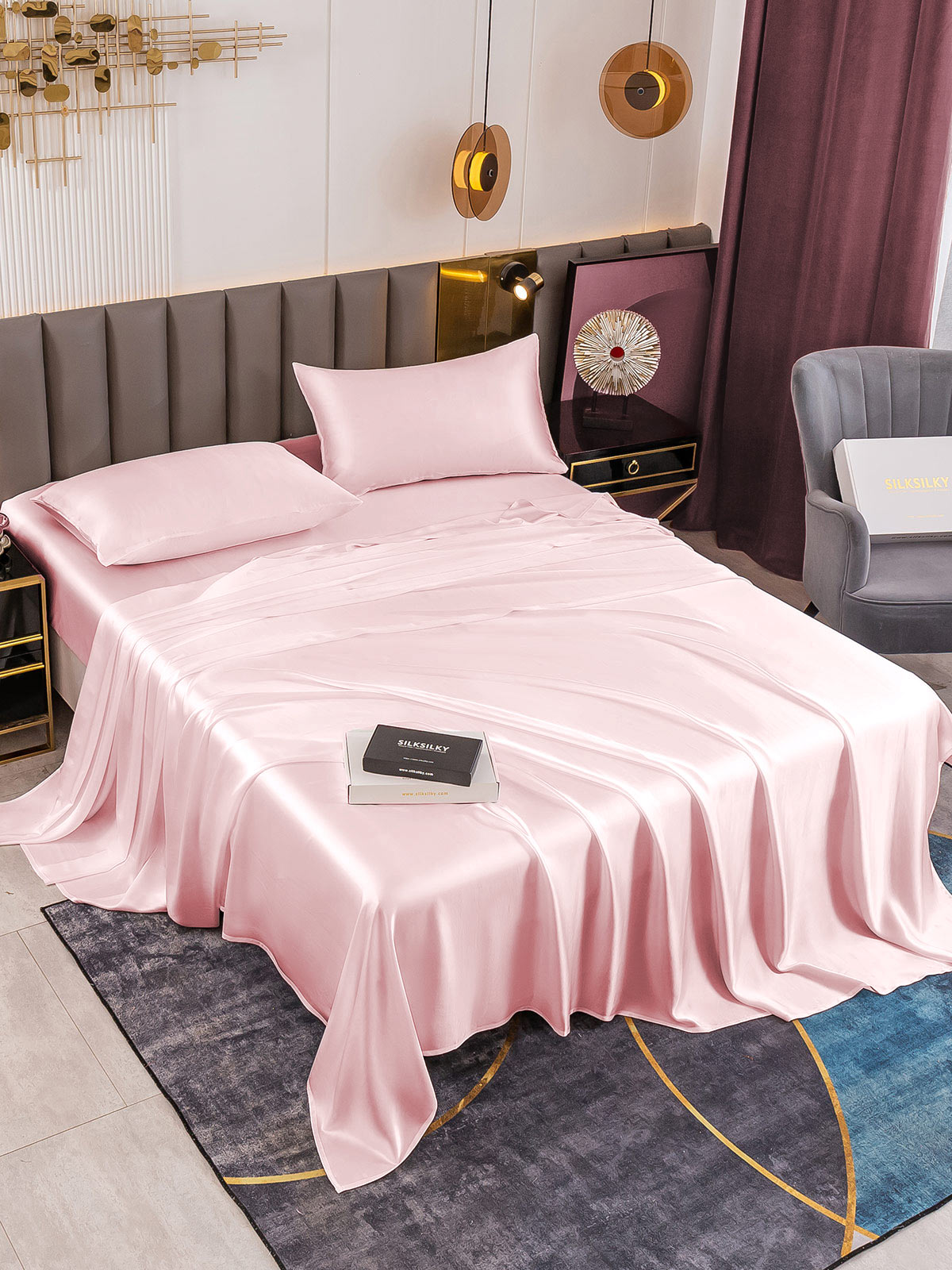 [Rosa] SilkSilky-IT 19Momme Seta pura Bedding Set 001