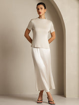[Grigio] SilkSilky-IT Short Sleeve Magliette donna 007