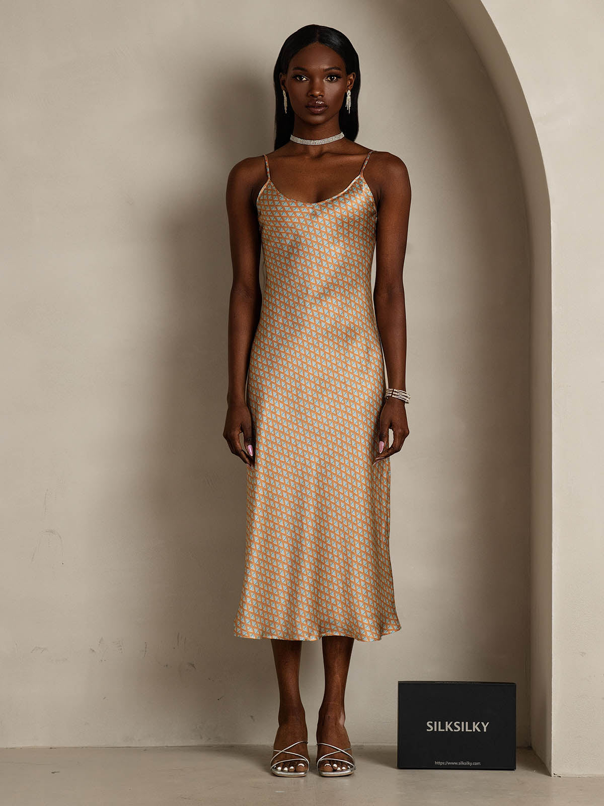 [Caffè] SilkSilky-IT Seta pura Nightgown 002,