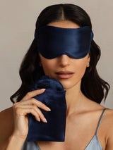 [Blu Scuro] SilkSilky-IT Mascherina da Notte 006