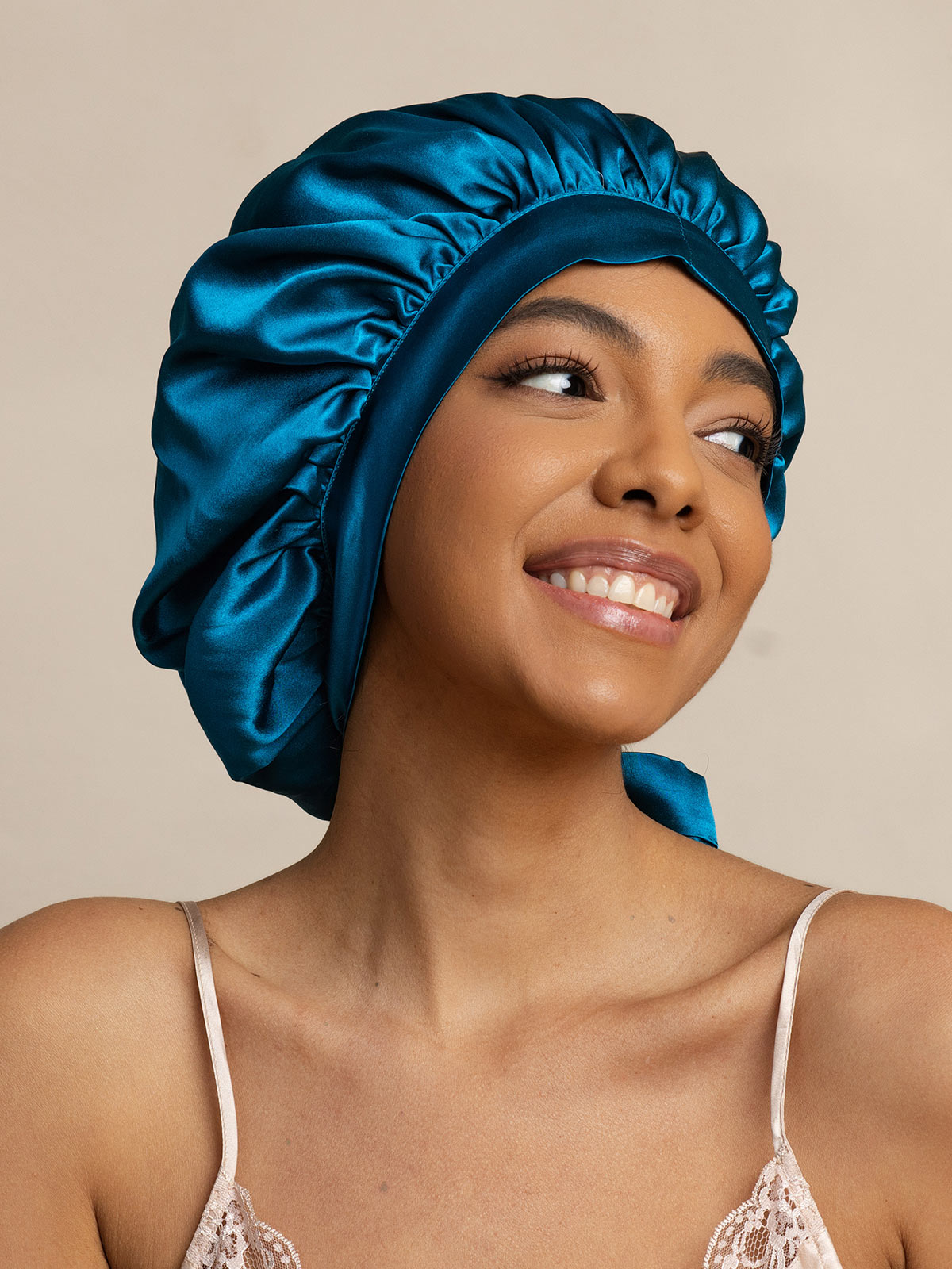 SilkSilky-IT Seta pura Sleep Cap VerdeAcqua 004