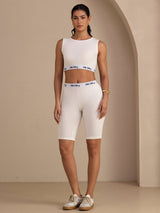 [Bianco] SilkSilky-IT Sleeveless Crew Neck Women's Outfit Sets 006