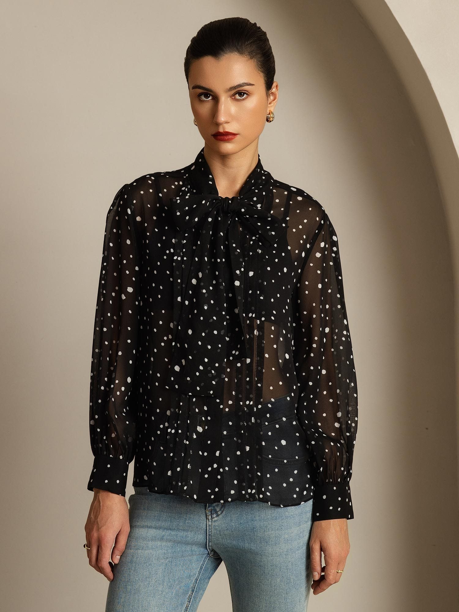 [Pois] SilkSilky-IT Seta pura Womens Shirt 003