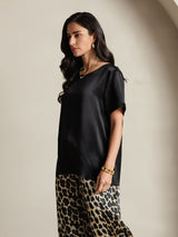 [Multi] SilkSilky-IT Seta pura Maniche Corte Round Neck Pigiami da donna 004