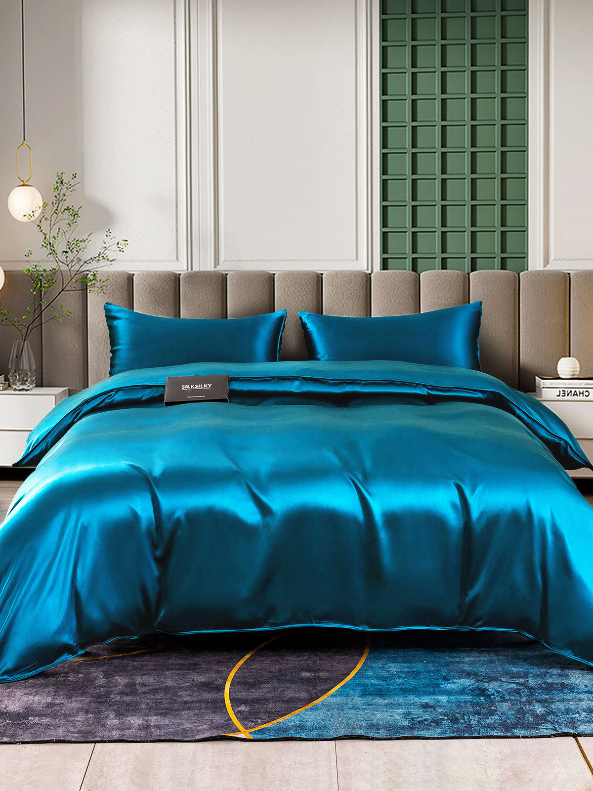 [Verde Acqua] SilkSilky-IT 25Momme Seta pura Bedding Set 005