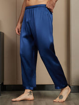 [Blu Scuro] SilkSilky-IT Seta pura Mens Sleep Bottoms 004