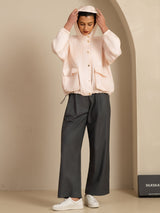 [Rosa] SilkSilky-IT Manica lunga Collo alto Capispalla da donna 008