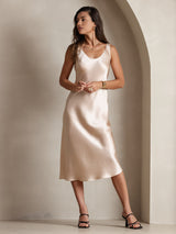 [Champagne] SilkSilky-IT Sleeveless Vestiti da donna 004