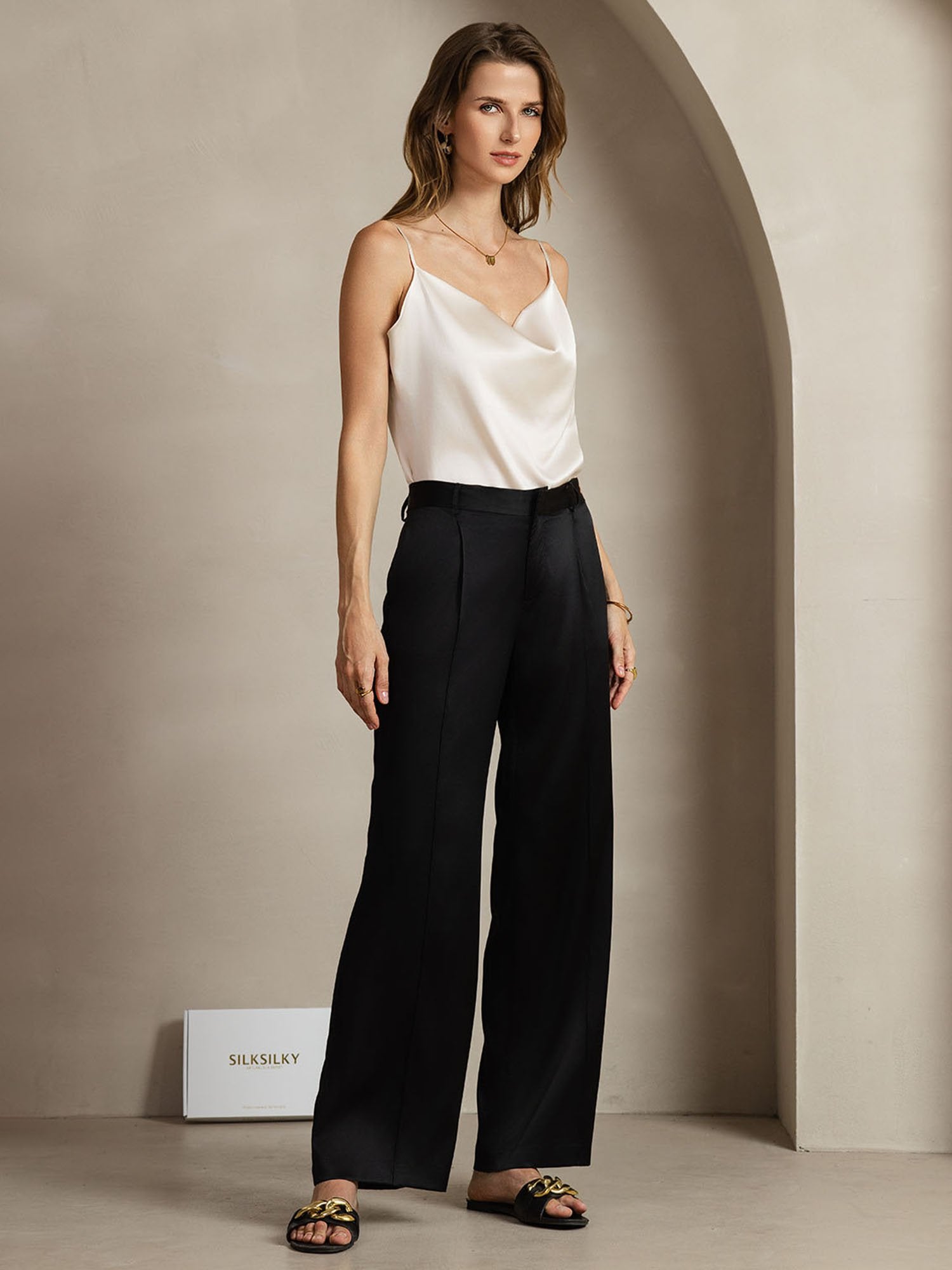 [Nero] SilkSilky-IT 19Momme Seta Womens Pants 005