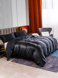 SilkSilky IT 22Momme Seta pura Bedding Set Nero 004