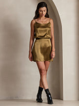 [Marrone] SilkSilky-IT Spaghetti Strap Cami 008