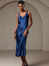 [Blu Scuro] SilkSilky-IT Sleeveless Vestiti da donna 004