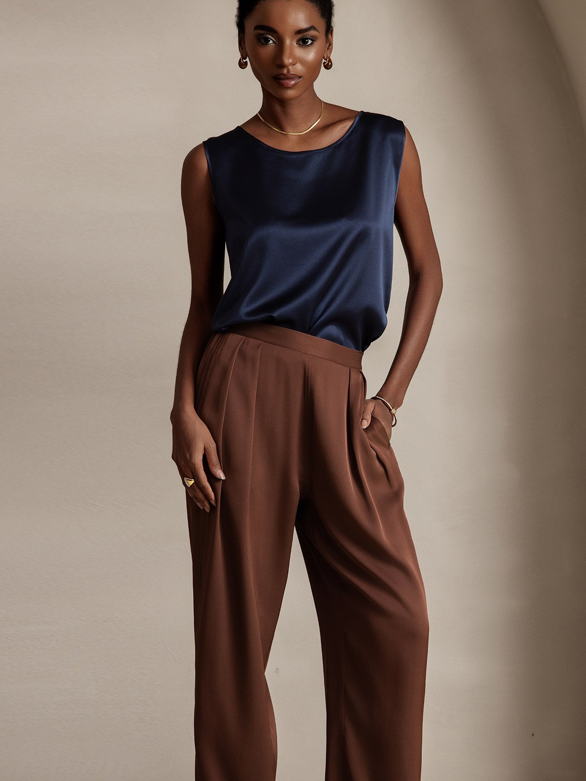 [Blu Scuro] SilkSilky-IT 19Momme Seta Camisoles 003