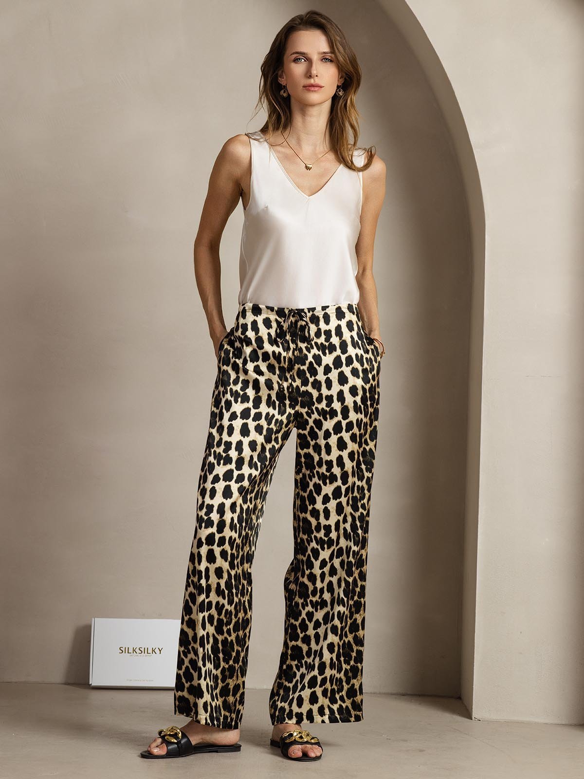 [Leopardo] SilkSilky-IT 19Momme Seta Womens Pants 007