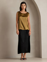 [Marrone] SilkSilky-IT Sleeveless Round Neck Cami 005