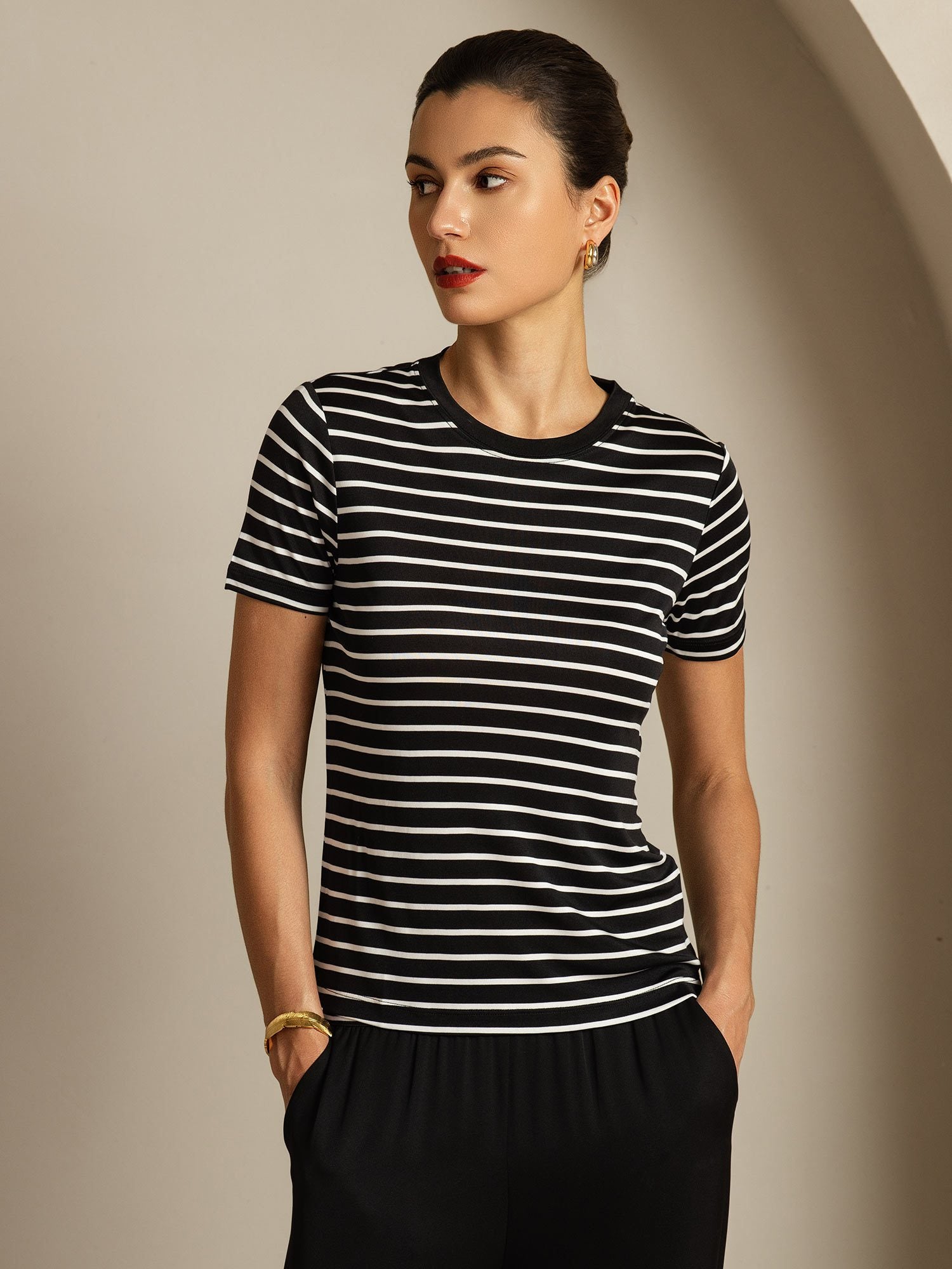 [RigheNere] SilkSilky-IT Seta pura Womens T-Shirt 001