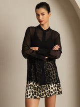 [Nero] SilkSilky-IT Seta pura Womens Shirt 006