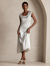 [Bianco] SilkSilky-IT Cap Sleeve Vestiti da donna 005