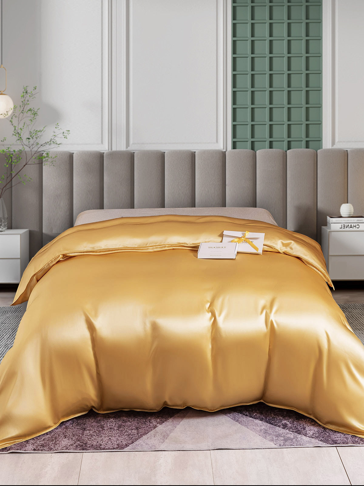 [Champagne] SilkSilky-IT 25Momme Seta pura Duvet Cover 001