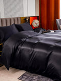 SilkSilky IT 22Momme Seta pura Bedding Set Nero 003