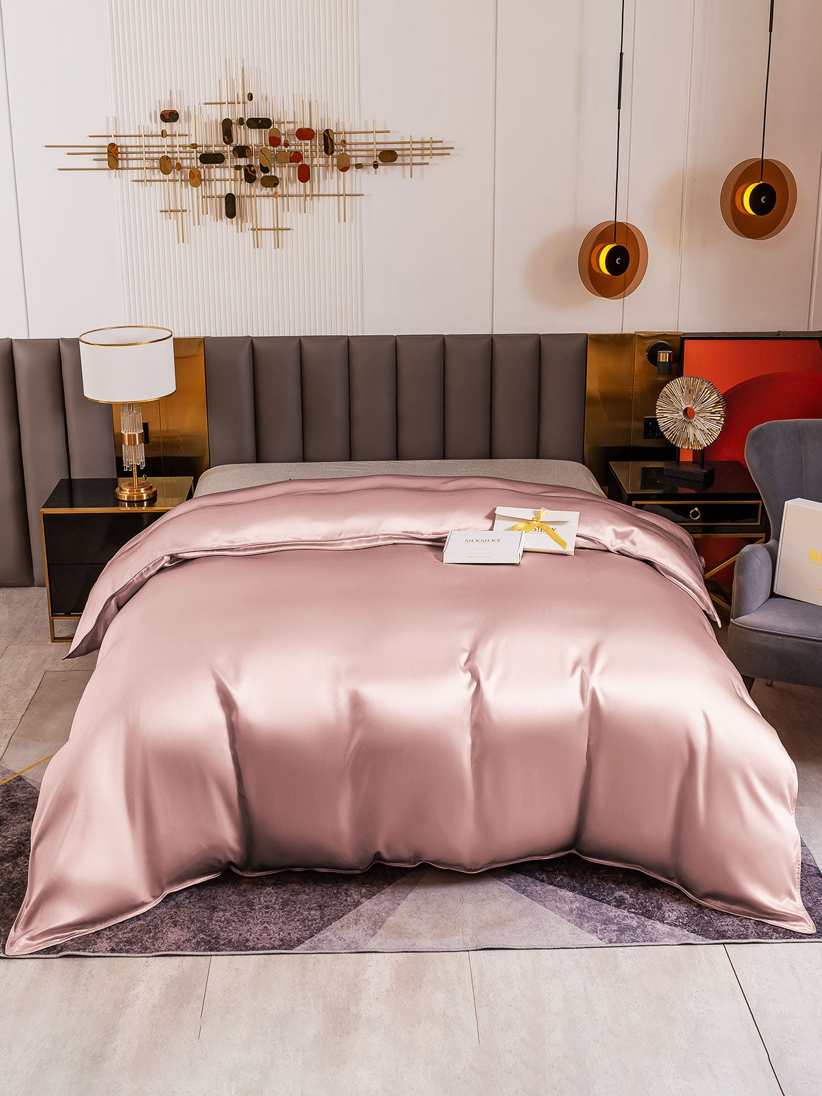 [Malva Pallido] SilkSilky-IT 19Momme Seta pura Duvet Cover 002