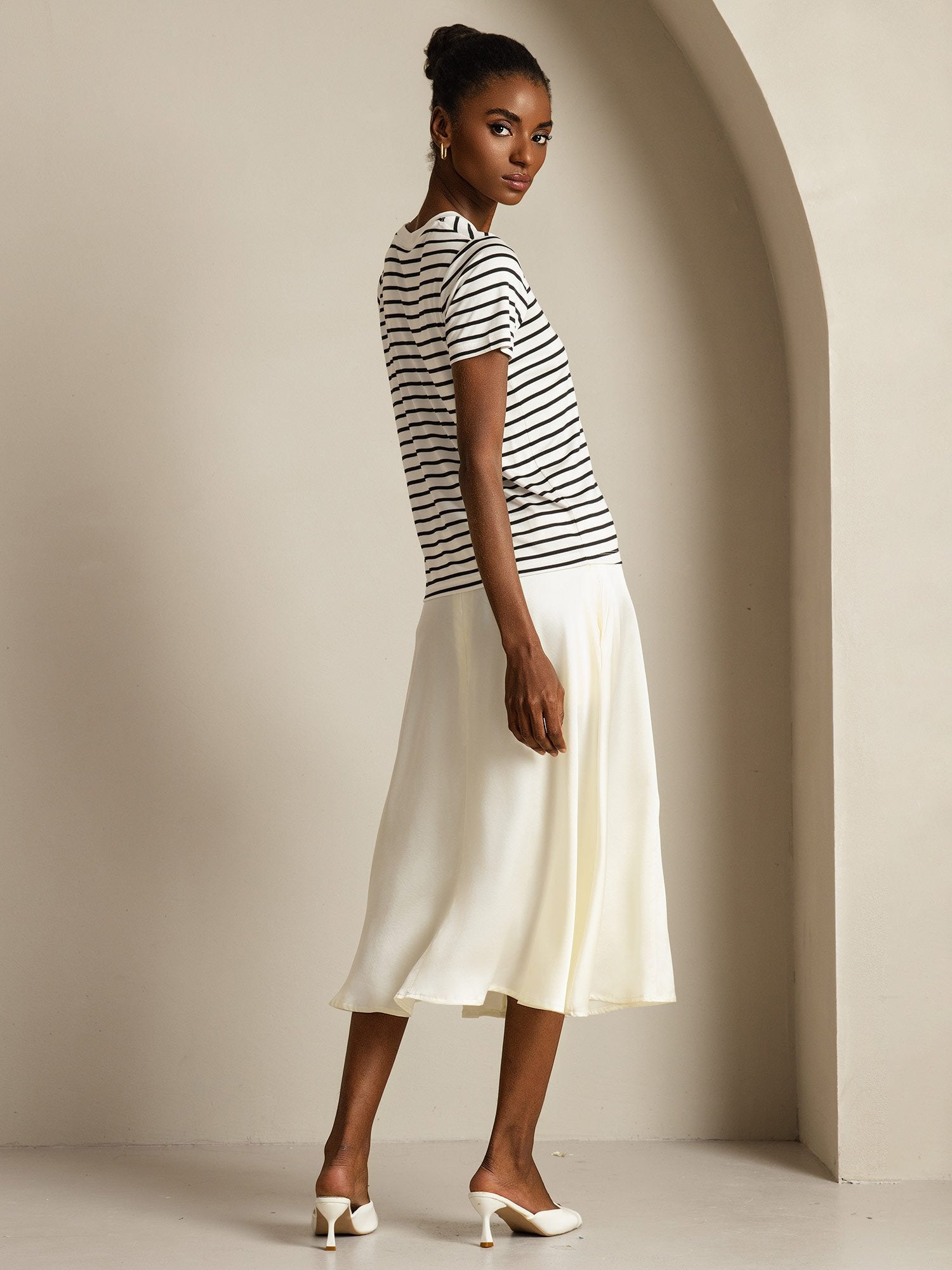 [RigheBianche] SilkSilky-IT Seta pura Womens T-Shirt 006