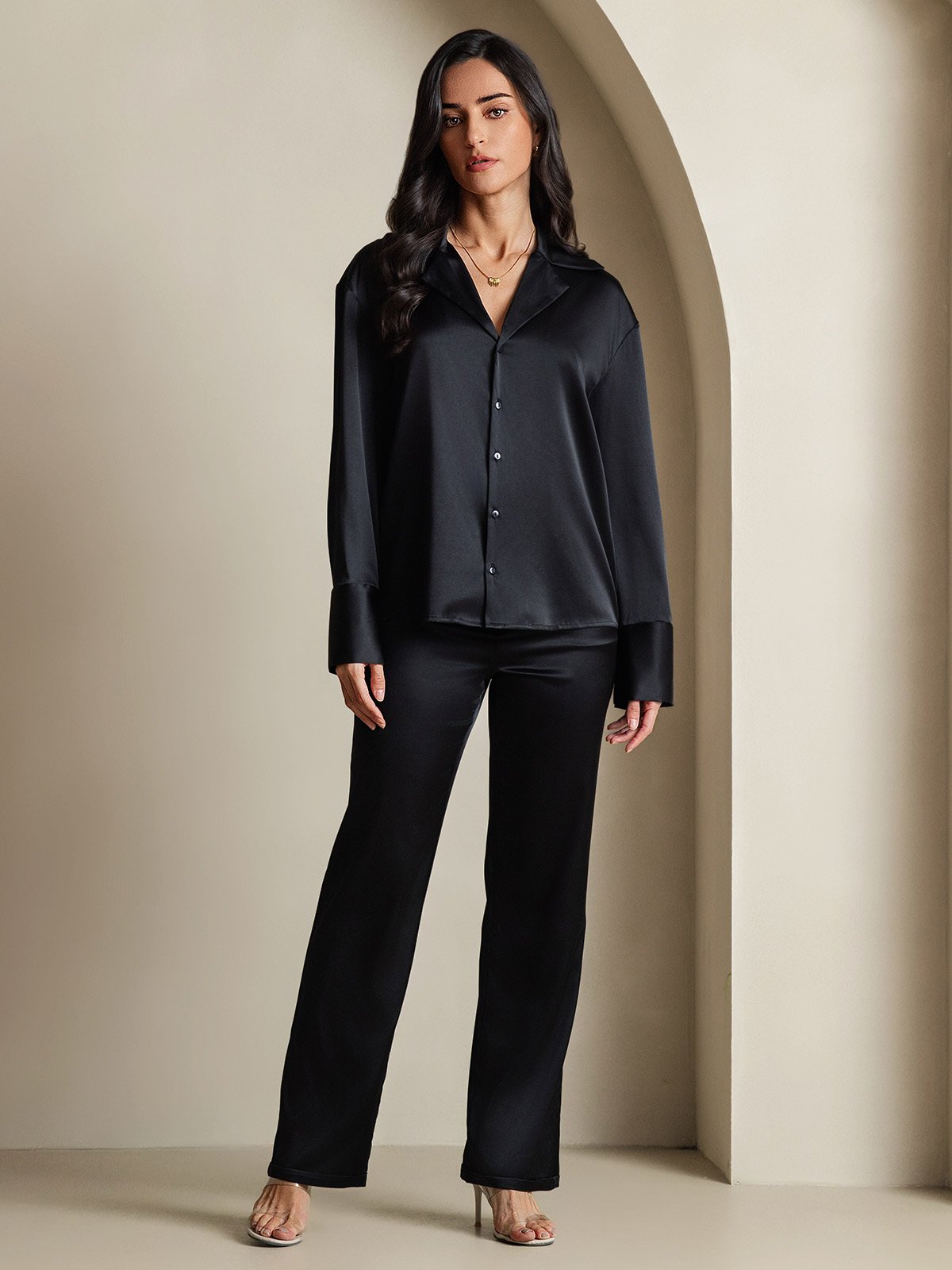 [Nero] SilkSilky-IT 19Momme Seta Womens Shirt 006