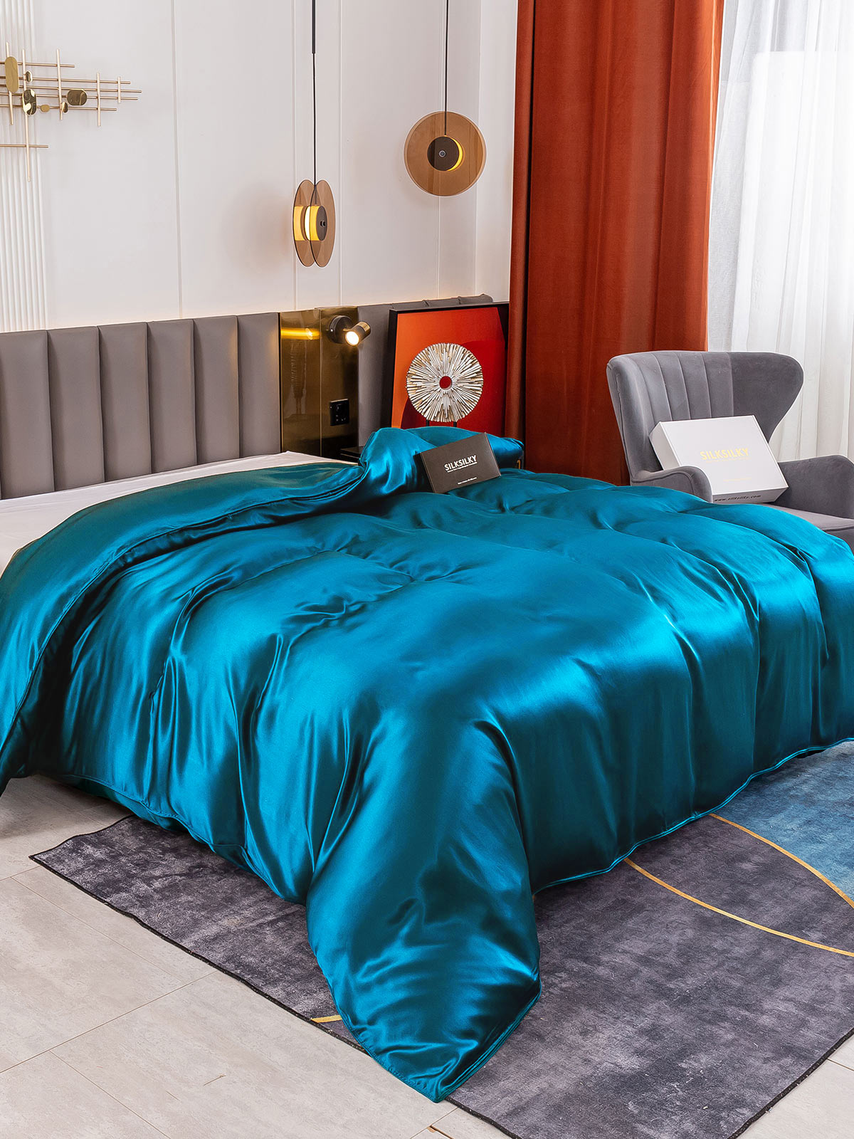 [Verde Acqua] SilkSilky-IT 19Momme Duvet Covers 001
