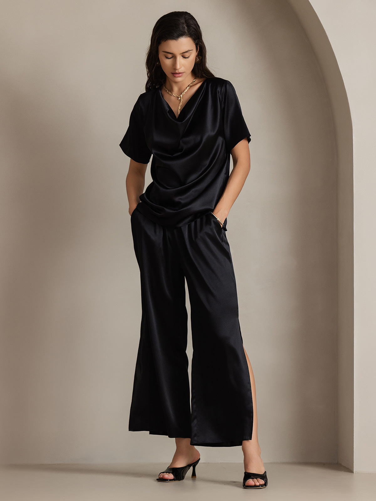 [Nero] SilkSilky-IT 19Momme Seta Womens Pants 006