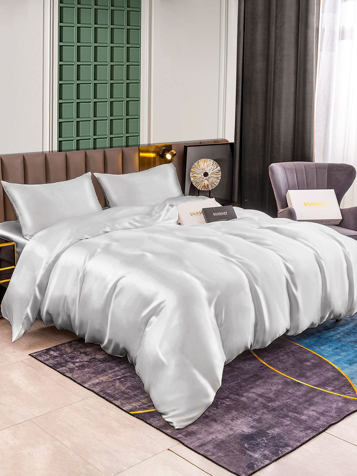 [Argento] SilkSilky-IT 25Momme Seta pura Bedding Set 005