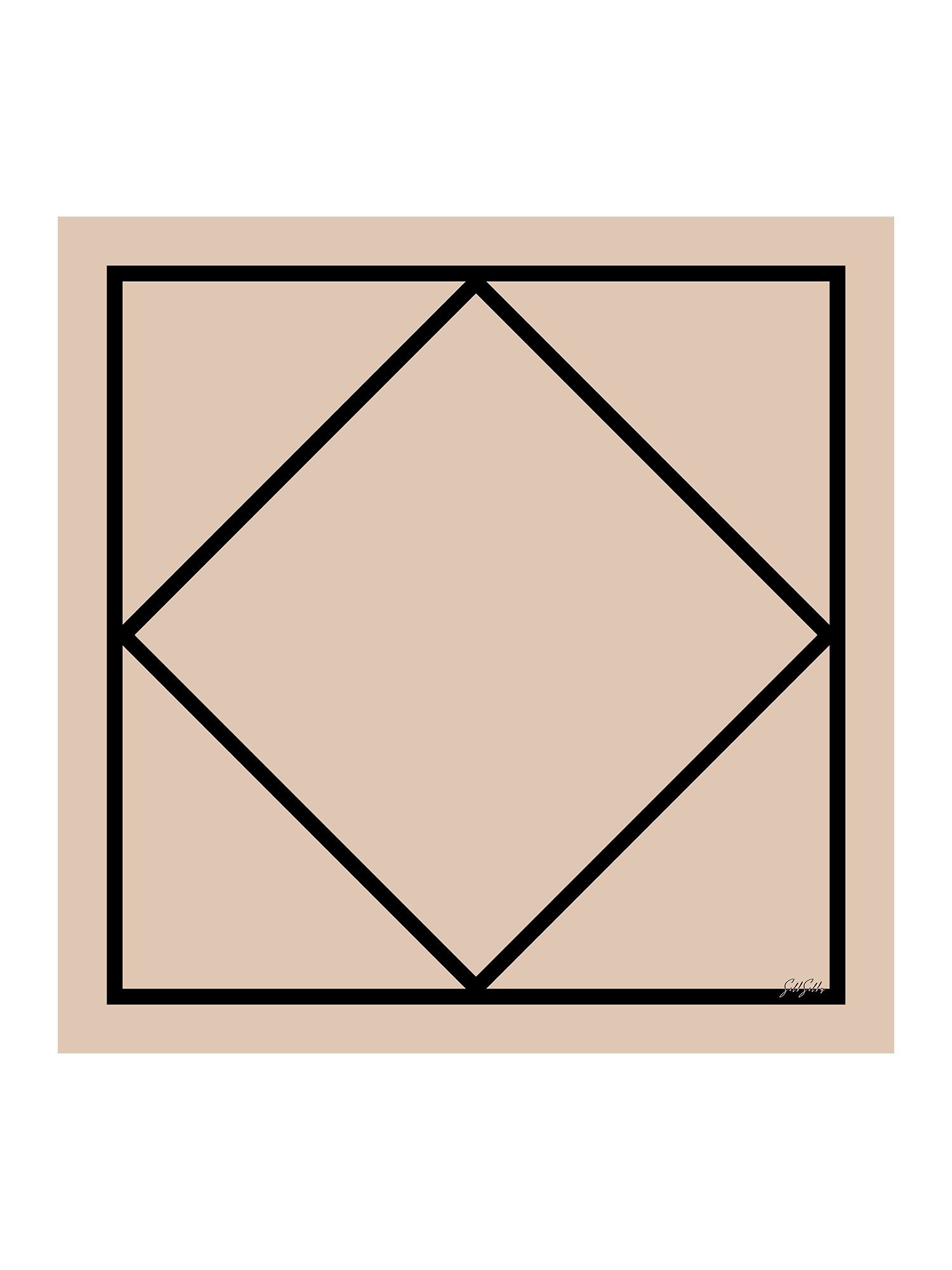 [Quadrato Beige] SilkSilky-IT Sciarpa 001