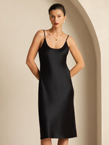 [Nero] SilkSilky-IT Sleeveless Collo a U Vestiti da donna 003