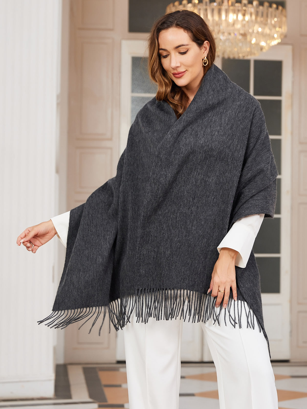 [Grigio Scuro] SilkSilky-IT Lana Scarf 002