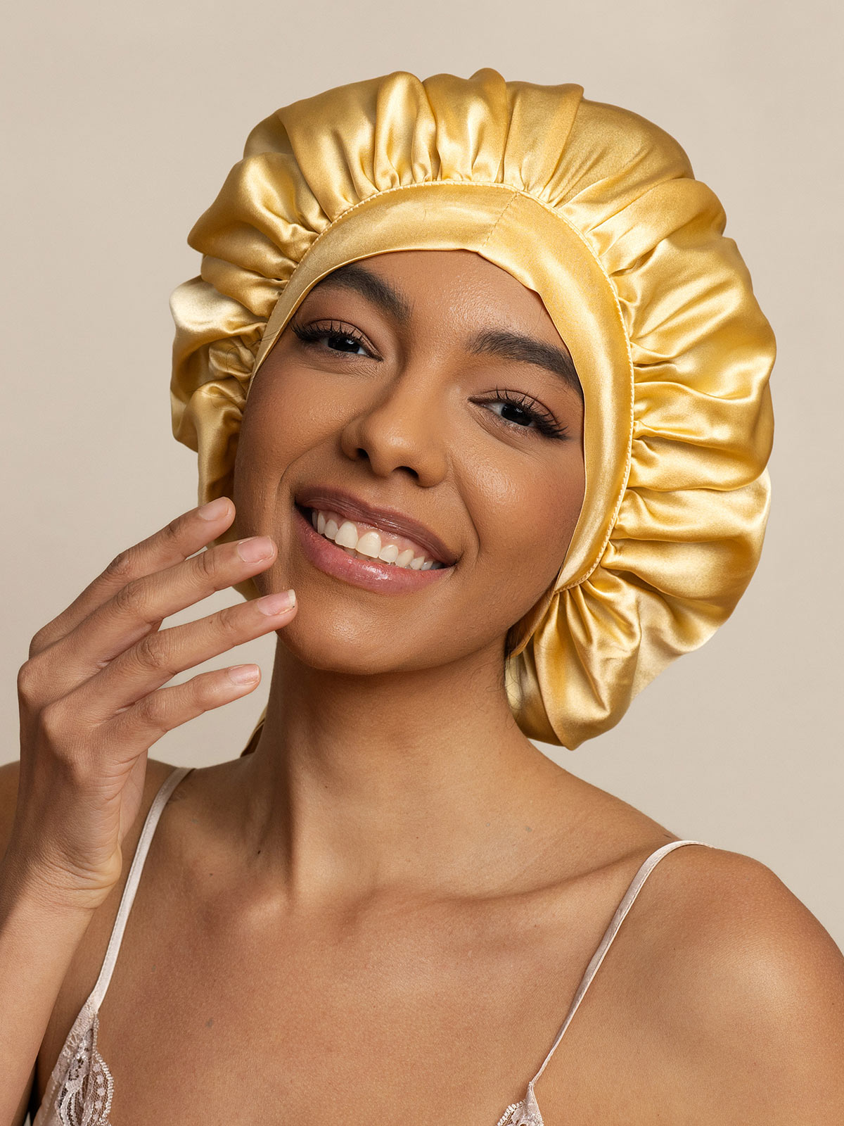 SilkSilky-IT Seta pura Sleep Cap Champagne 001